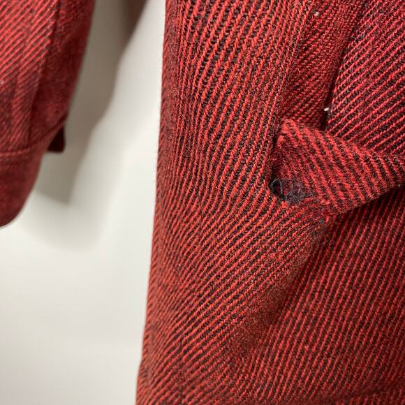 Vintage Bemidji Woolen Mills Wool Hunting Field Jac Shacket Shirt Jacket Men Red - Picture 5 of 13